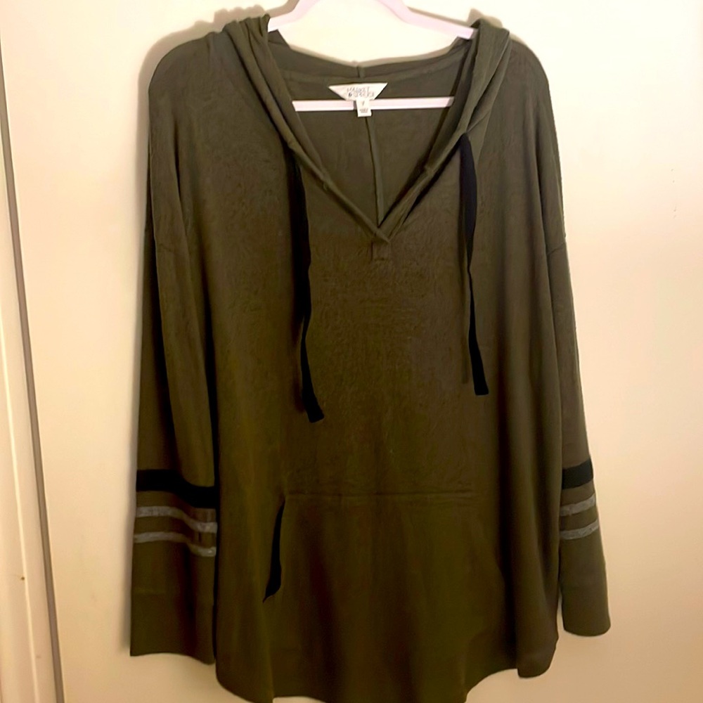 Army green sweatshirt/tunic